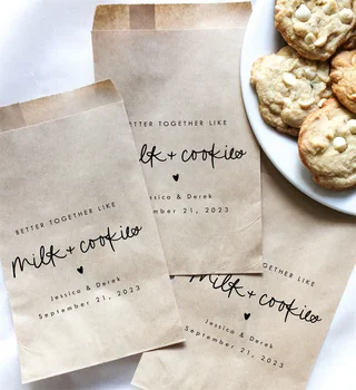 50ks Lépe Společně Jako Mléko a Sušenky || Personalizované svatební laskavost tašky, Cookie taška, Recepce laskavost tašky